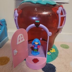 Strawberry-Themed Playhouse with Doll - Red and Pink